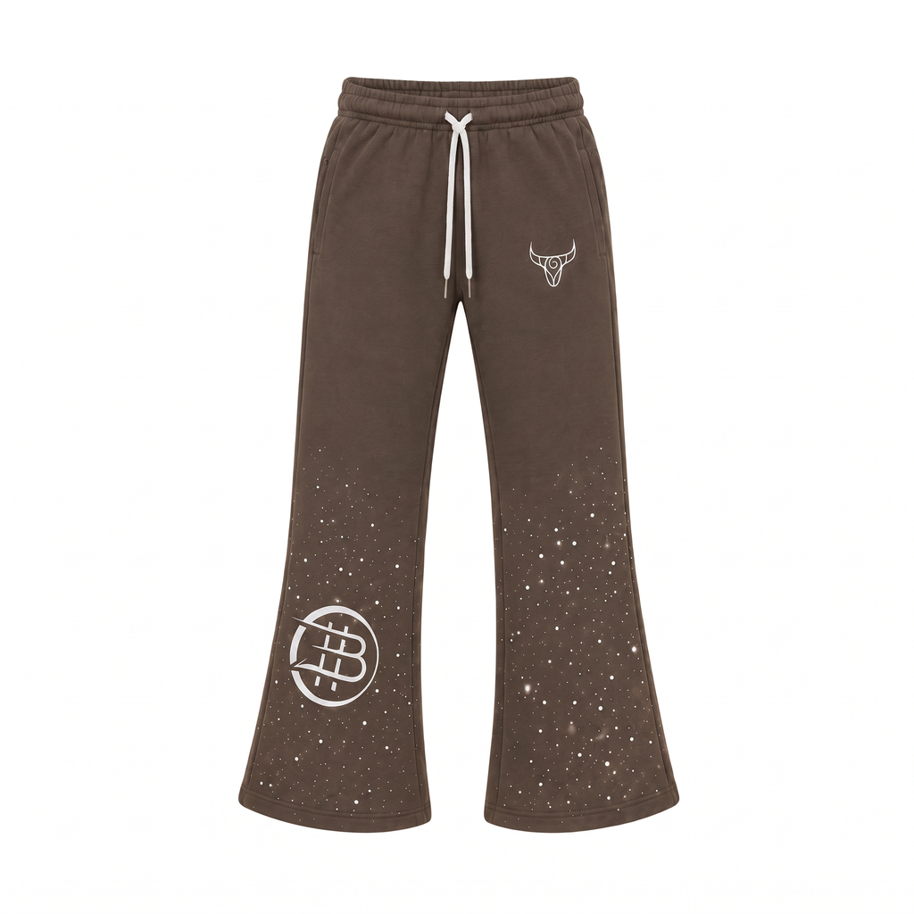 BULL’ION SCATTERED CRYSTAL TRACK BOTTOMS - HEATHER GREY