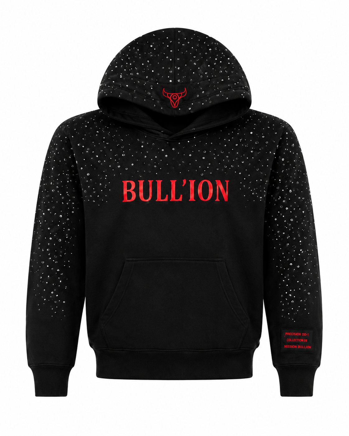 BULL’ION SCATTERED CRYSTAL TRACK HOODIE - ONYX
