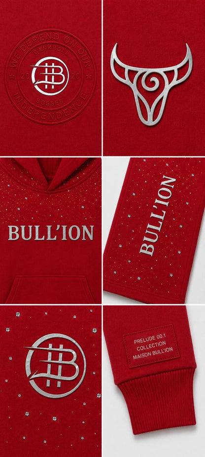 BULL’ION SCATTERED CRYSTAL TRACKSUIT - SCARLET