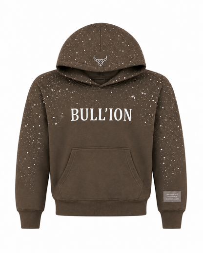 BULL’ION SCATTERED CRYSTAL TRACK HOODIE - HEATHER GREY