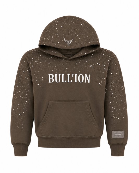 BULL’ION SCATTERED CRYSTAL TRACK HOODIE - HEATHER GREY