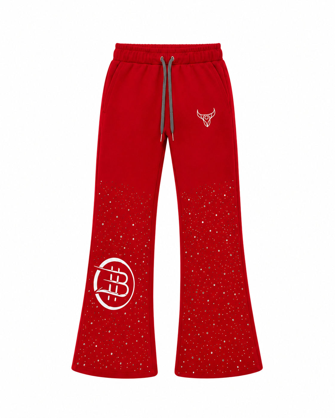 BULL’ION SCATTERED CRYSTAL TRACK BOTTOM - SCARLET