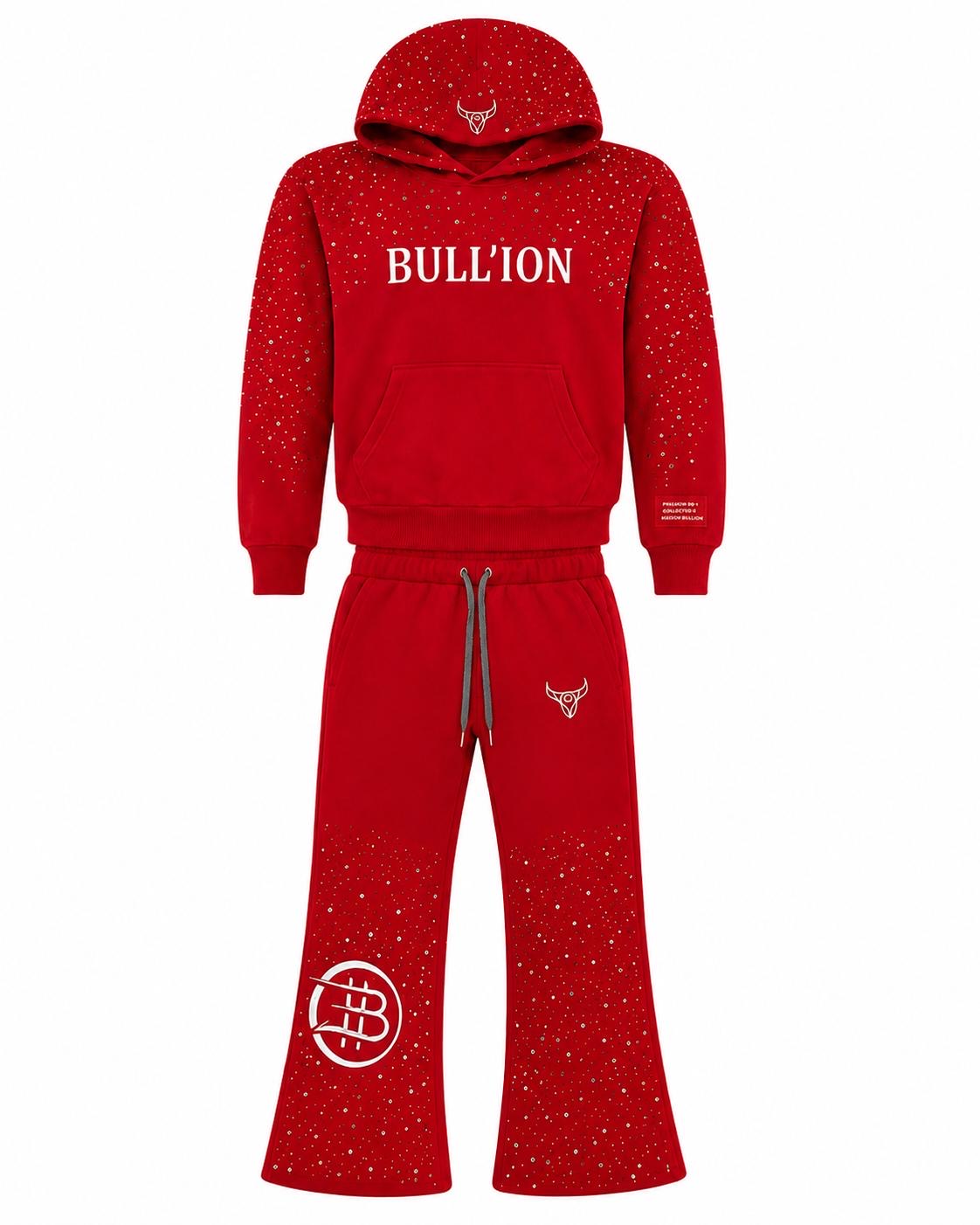 BULL’ION SCATTERED CRYSTAL TRACKSUIT - SCARLET